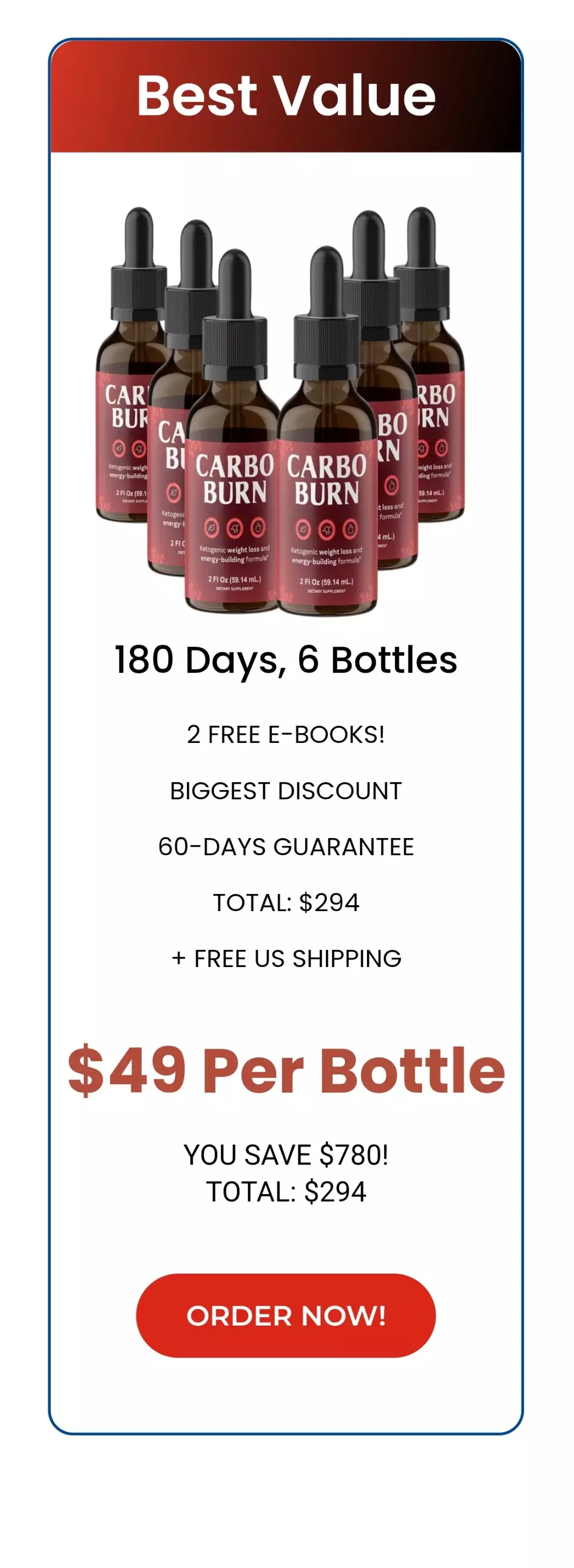 CarboBurn™ 6 bottles pricing